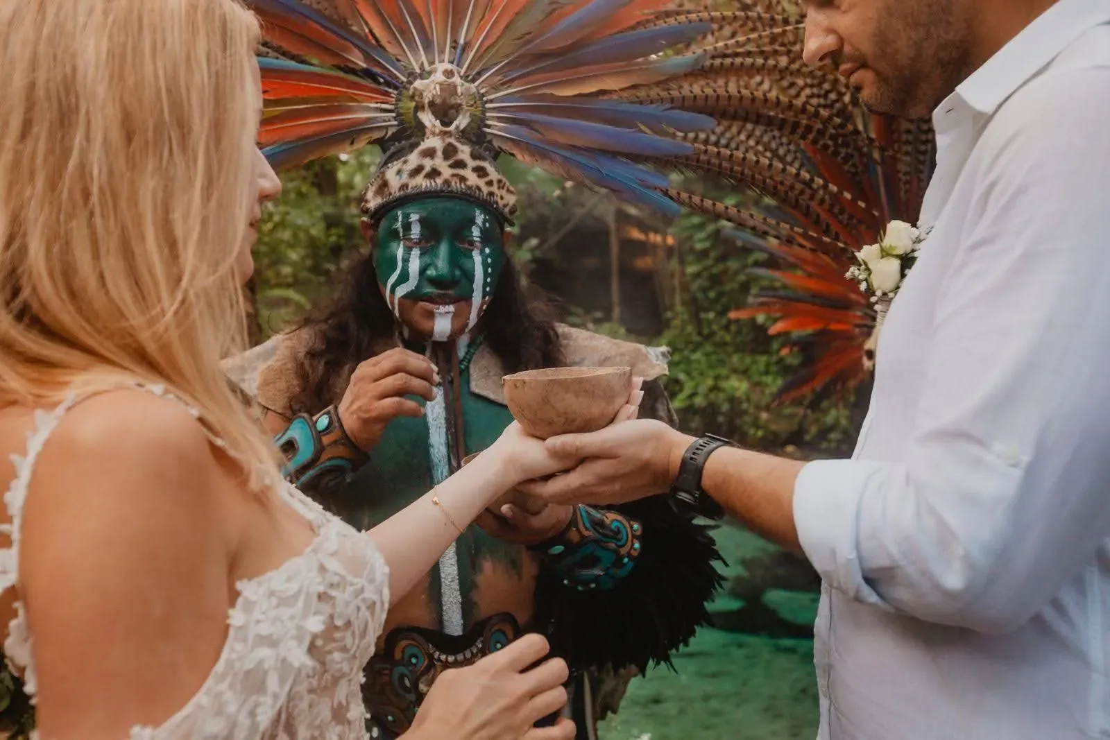 Toast during a Mayan ceremony