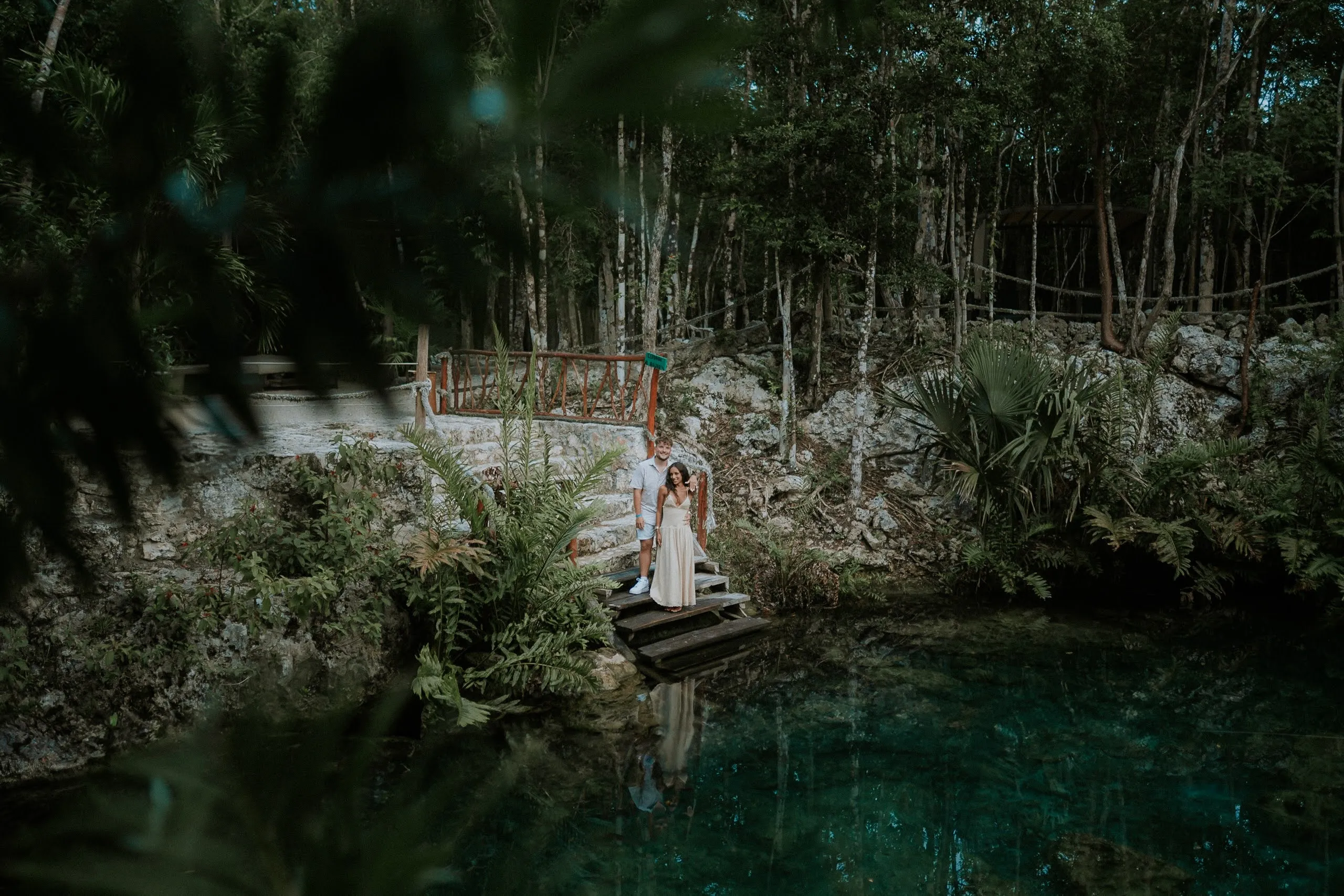 Candlelit proposal in underground cave