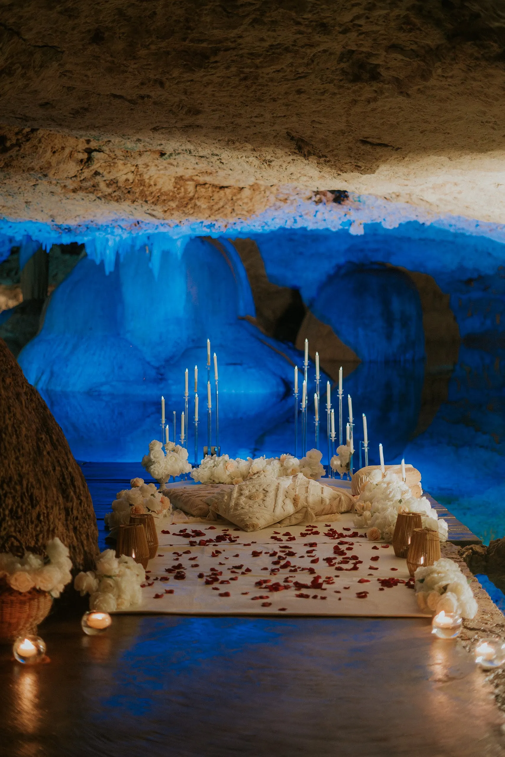Romantic moment in sacred cave