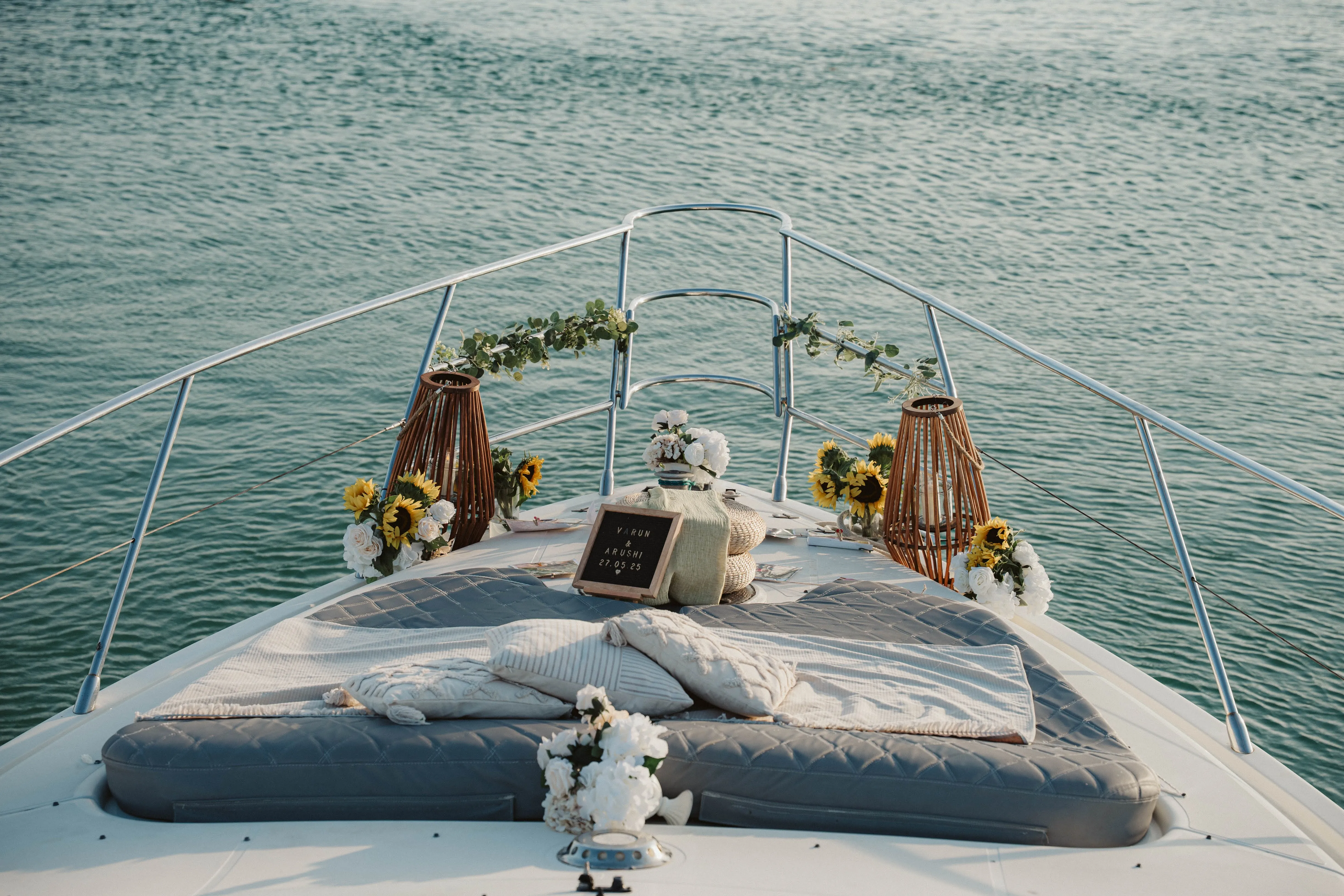Romantic rooftop proposal with city views