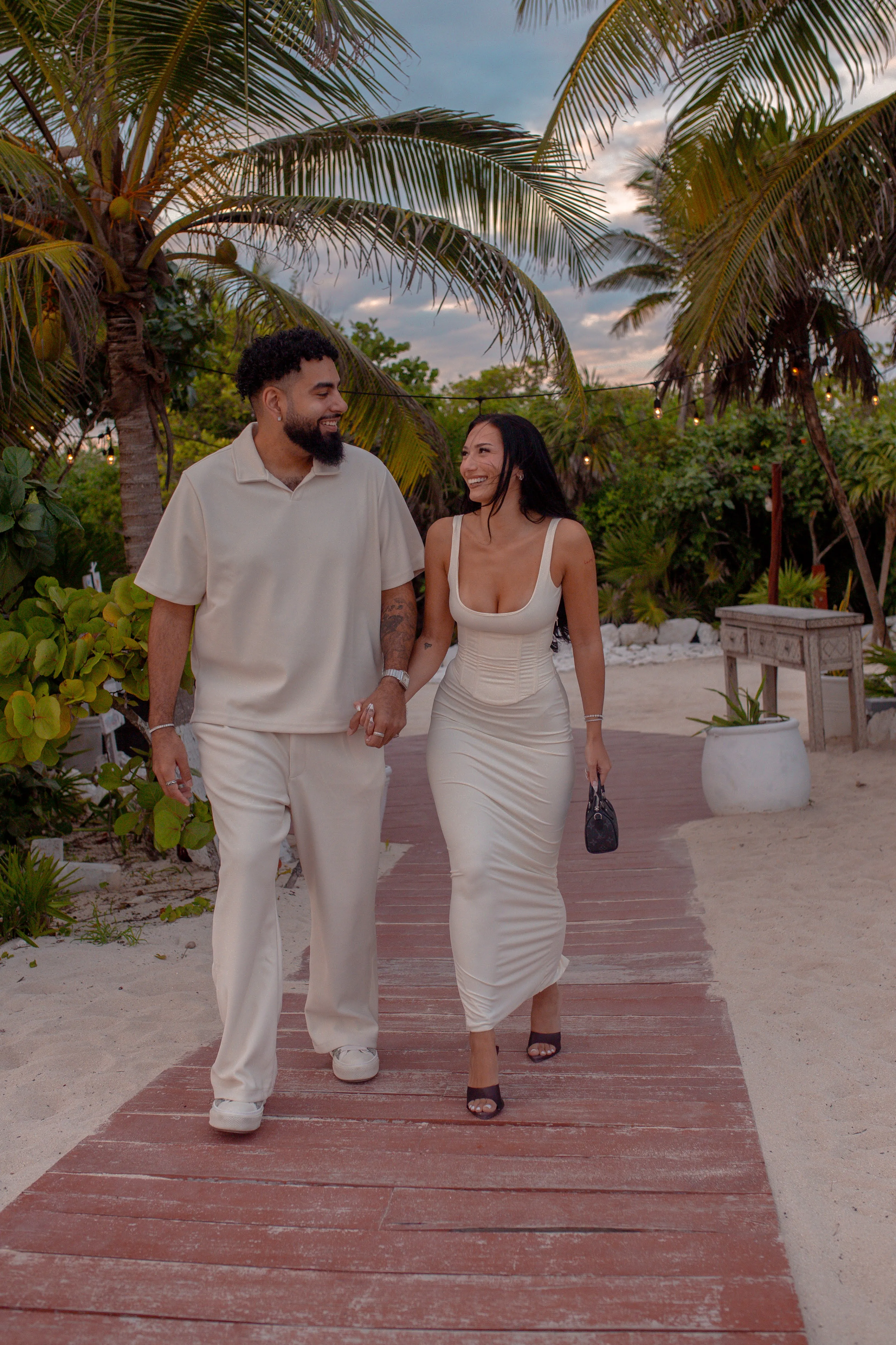 Luxury rooftop engagement with decor